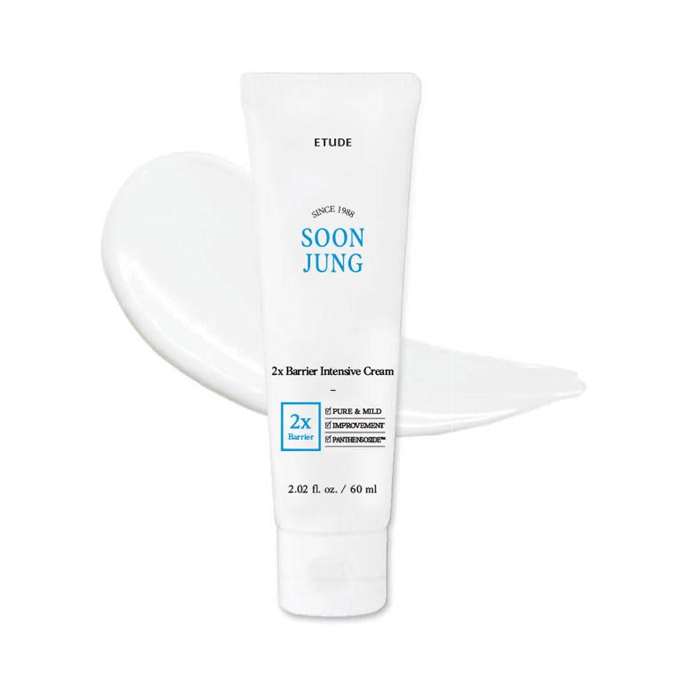 ETUDE SoonJung 2x Barrier Repair Moisturizer for Sensitive Skin - Panthenol & Madecassoside Rich Cream, pH Balanced