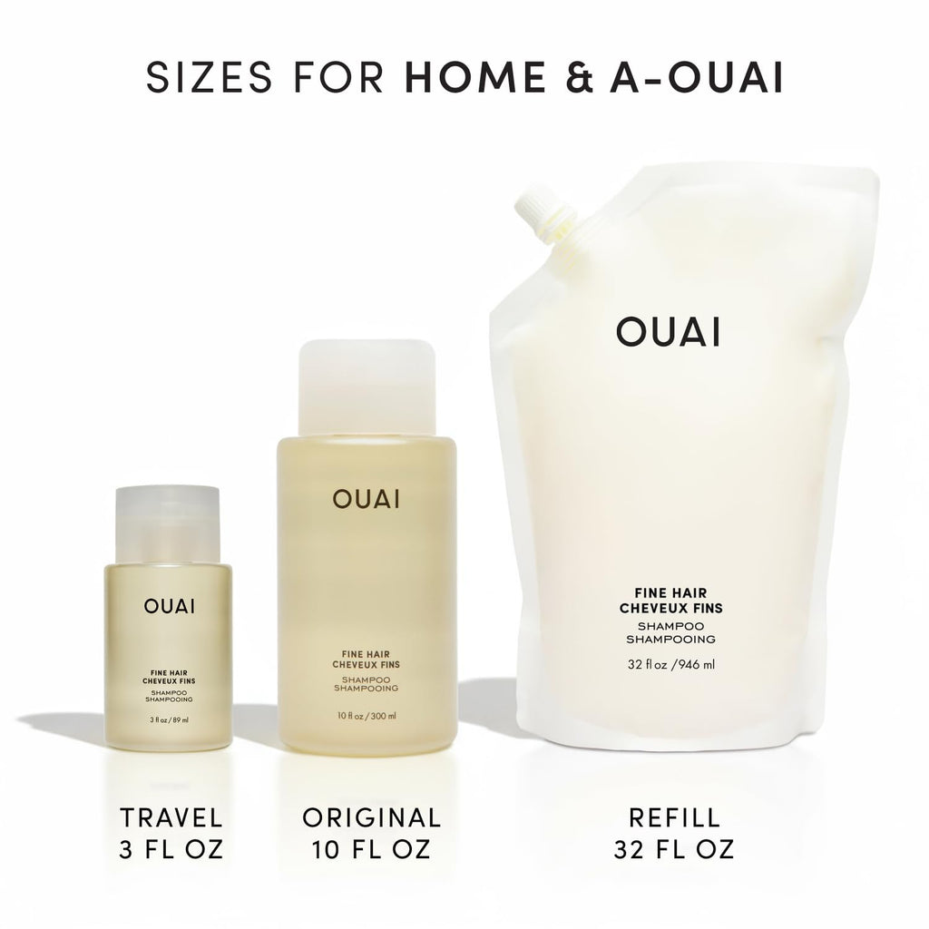 OUAI Fine Hair Volumizing Shampoo - Biotin Thickening for Flat Hair with Chia Seed Oil & Keratin, 10 Oz
