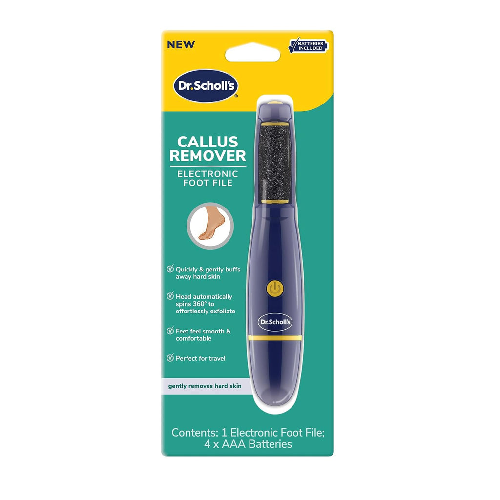 Dr. Scholl's Electric Foot File - Remove Tough Calluses Fast for Soft Smooth Skin