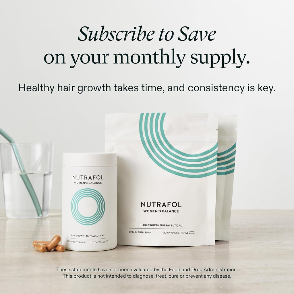 Nutrafol Women's Balance Hair Growth Supplements for Thinning Hair in 45+ Women-4-Capsule Daily Dose