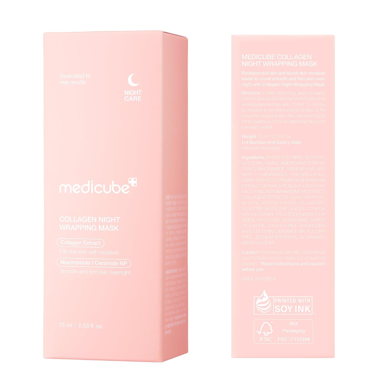 Medicube Collagen Overnight Peel-Off Mask for Elasticity & Hydration, 2.53 Fl Oz