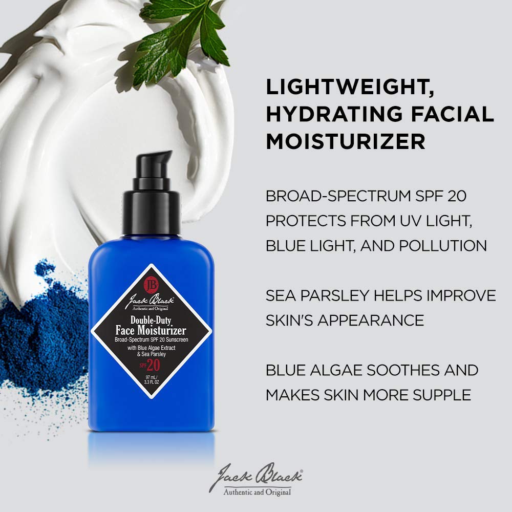 Jack Black Double Duty Men's Face Moisturizer with SPF 20 - For Normal to Dry Skin