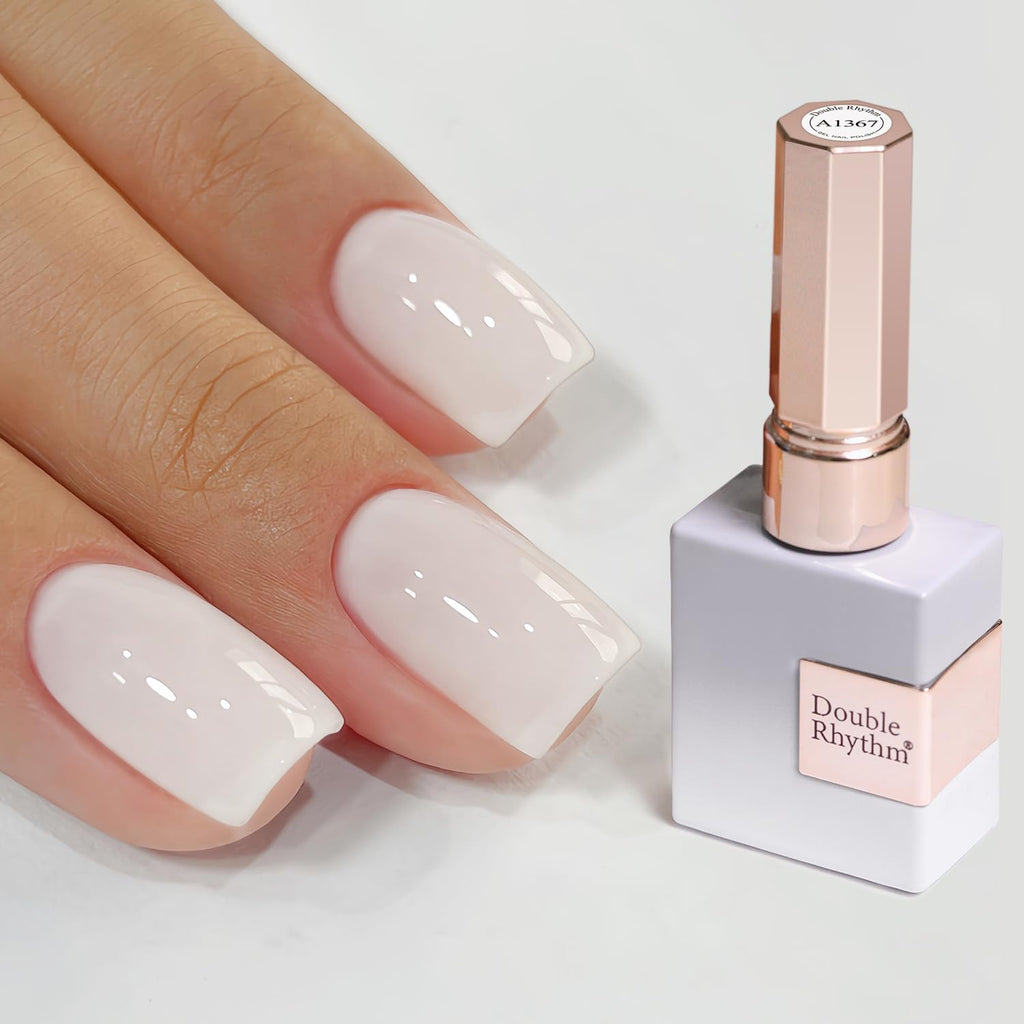 Double Rhythm Milky White Gel Polish - Same Bottle Formula for Long-Lasting Sheer Finish
