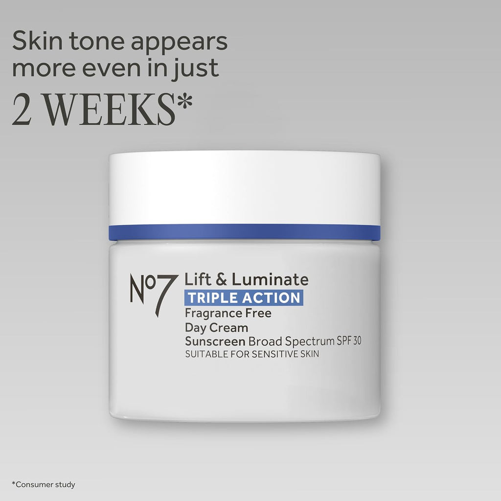 No7 Lift & Luminate Triple Action Face Cream - Anti-Aging Moisturizer with SPF 30 for Mature Skin