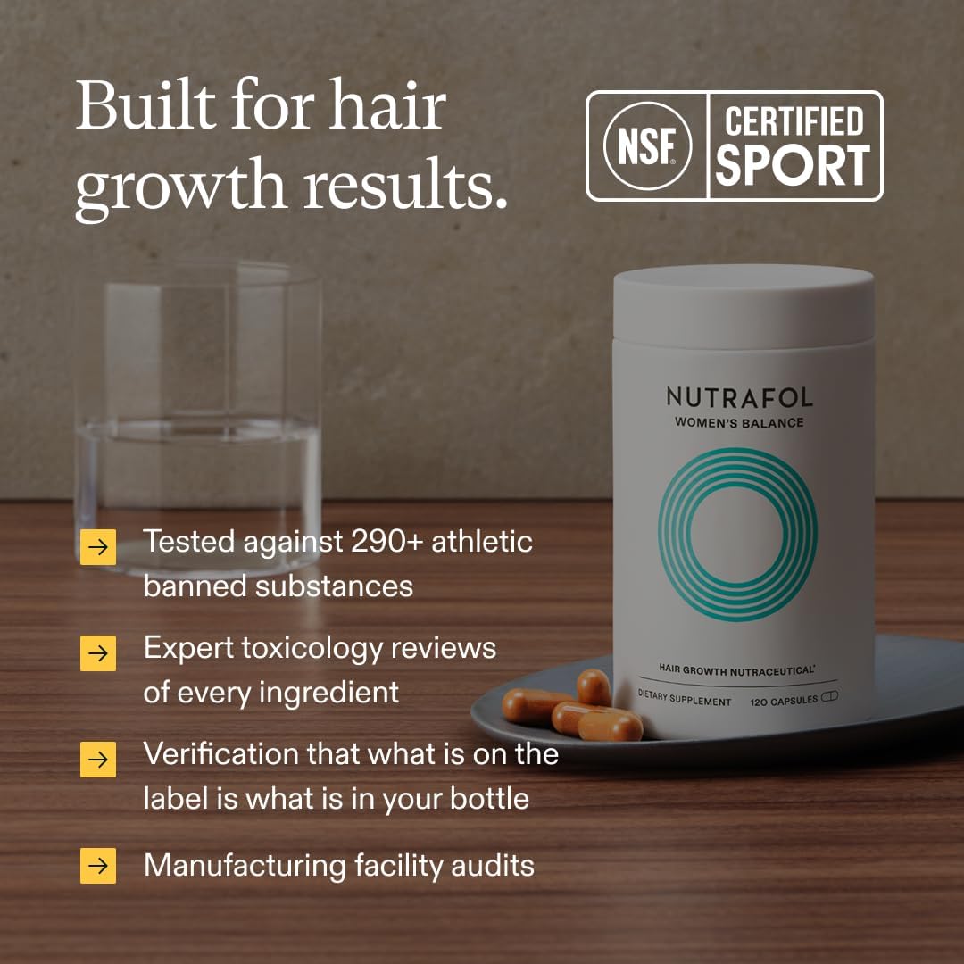 Nutrafol Women's Balance Hair Growth Supplements for Thinning Hair in 45+ Women-4-Capsule Daily Dose