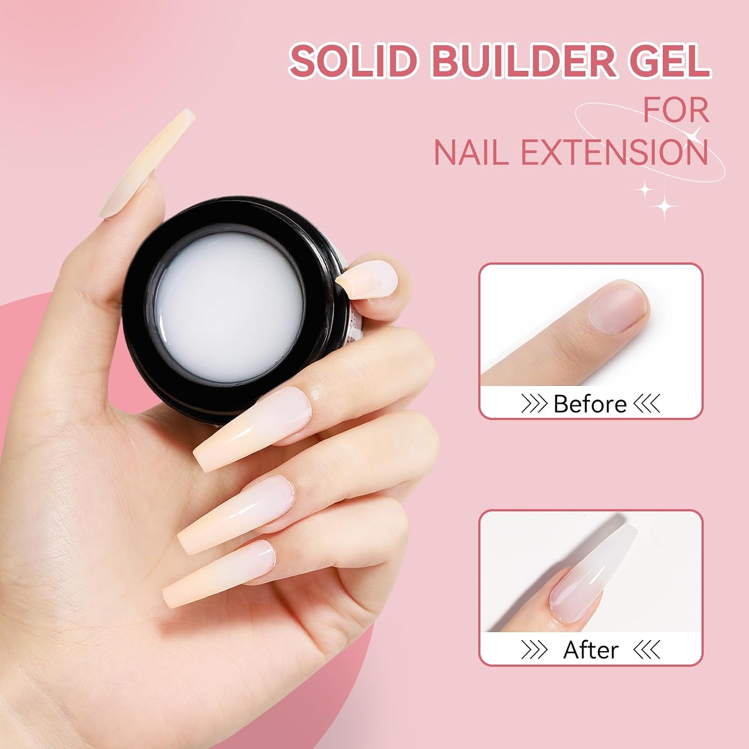 SUPWEE 3D Nail Art Gel Clear & White Builder Kit - Non-Stick for Home Manicure