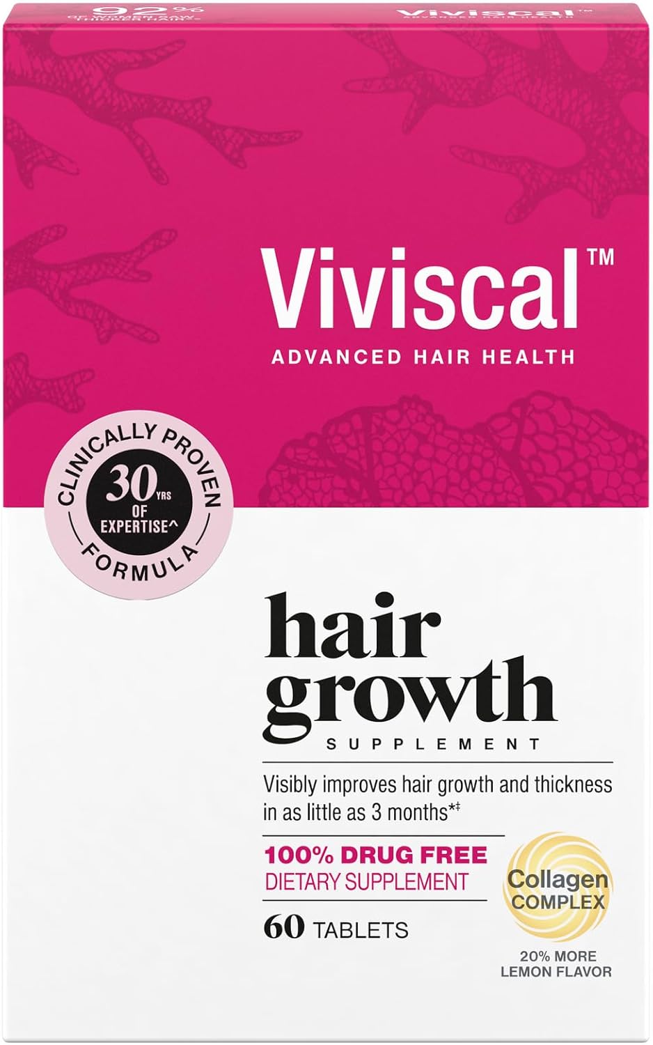 Viviscal Hair Growth Supplements for Women - Proprietary Collagen Complex, 60 Tablets