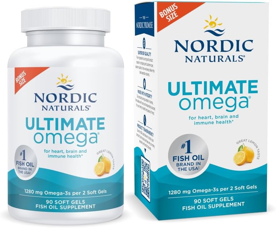 Nordic Naturals Ultimate Omega - 1280mg EPA/DHA Fish Oil for Heart & Brain Health