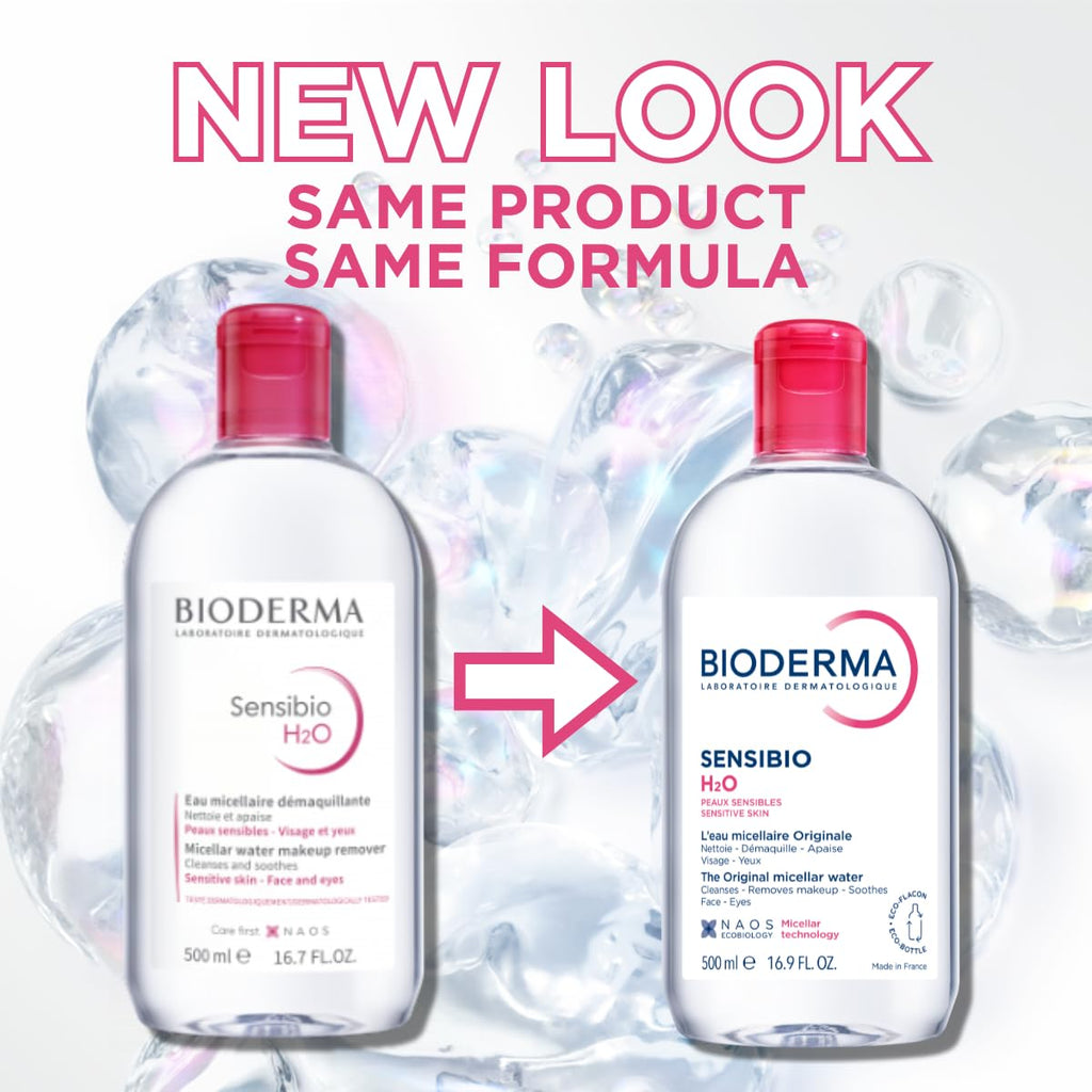 Bioderma Sensibio H2O Micellar Water - Gentle Makeup Remover for Sensitive Skin, 500ml