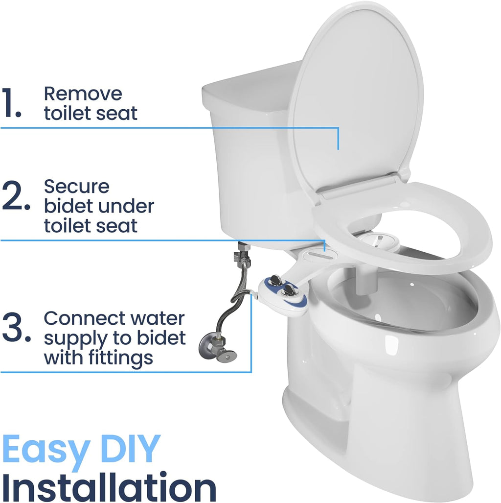LUXE Bidet NEO 120 White - Self-Cleaning Non-Electric Toilet Seat Attachment