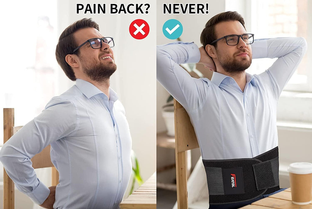 FEATOL Back Brace for Sciatica & Herniated Disc Relief - Adjustable Lumbar Support Belt