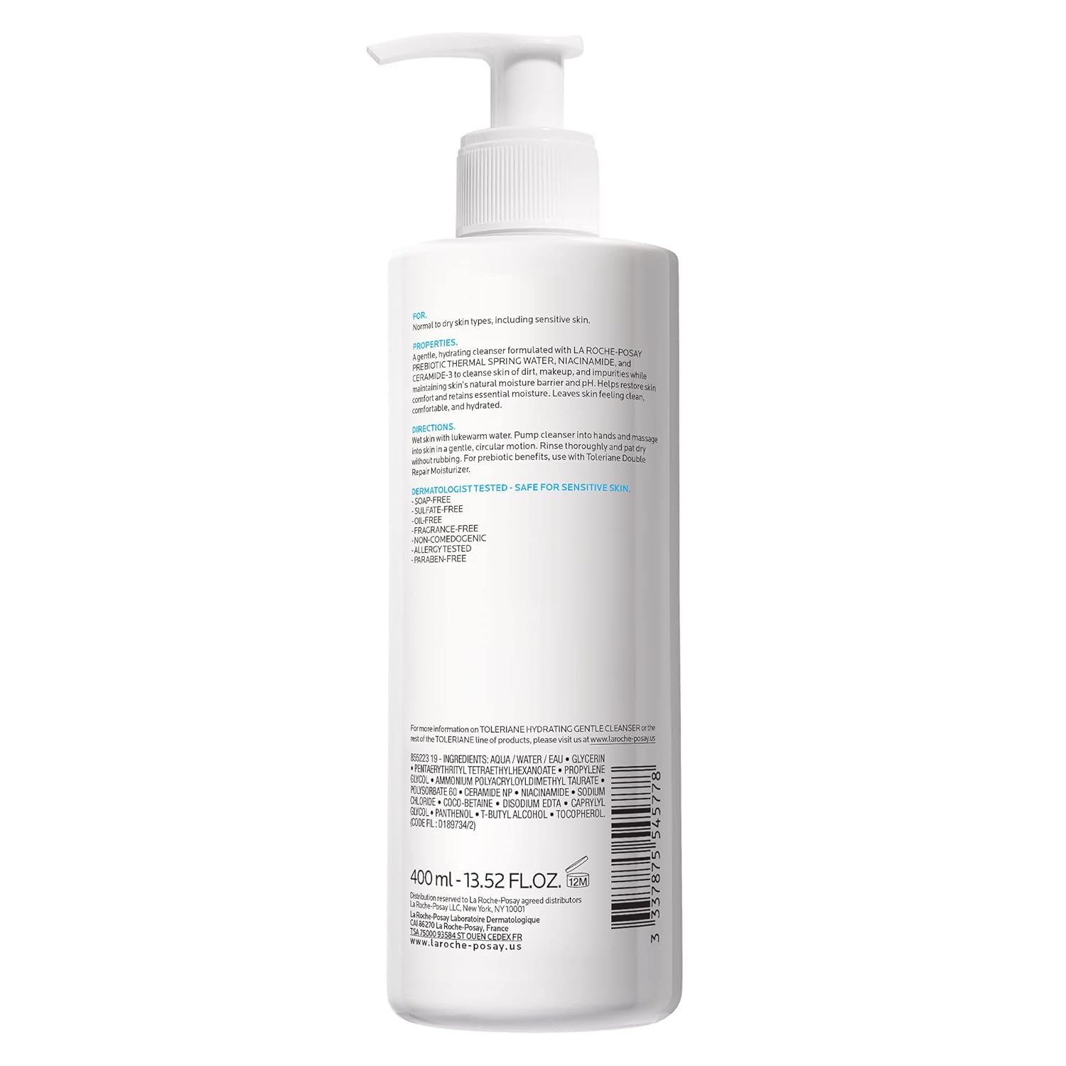 La Roche-Posay Toleriane Hydrating Gentle Face Wash - For Sensitive & Dry Skin