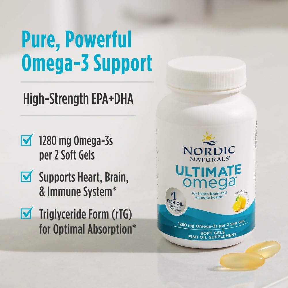 Nordic Naturals Ultimate Omega - 1280mg EPA/DHA Fish Oil for Heart & Brain Health