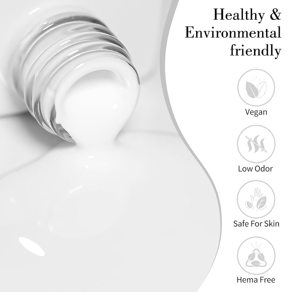 CANNI Pure White Gel Nail Polish - High Gloss UV/LED Soak-Off for French Manicure