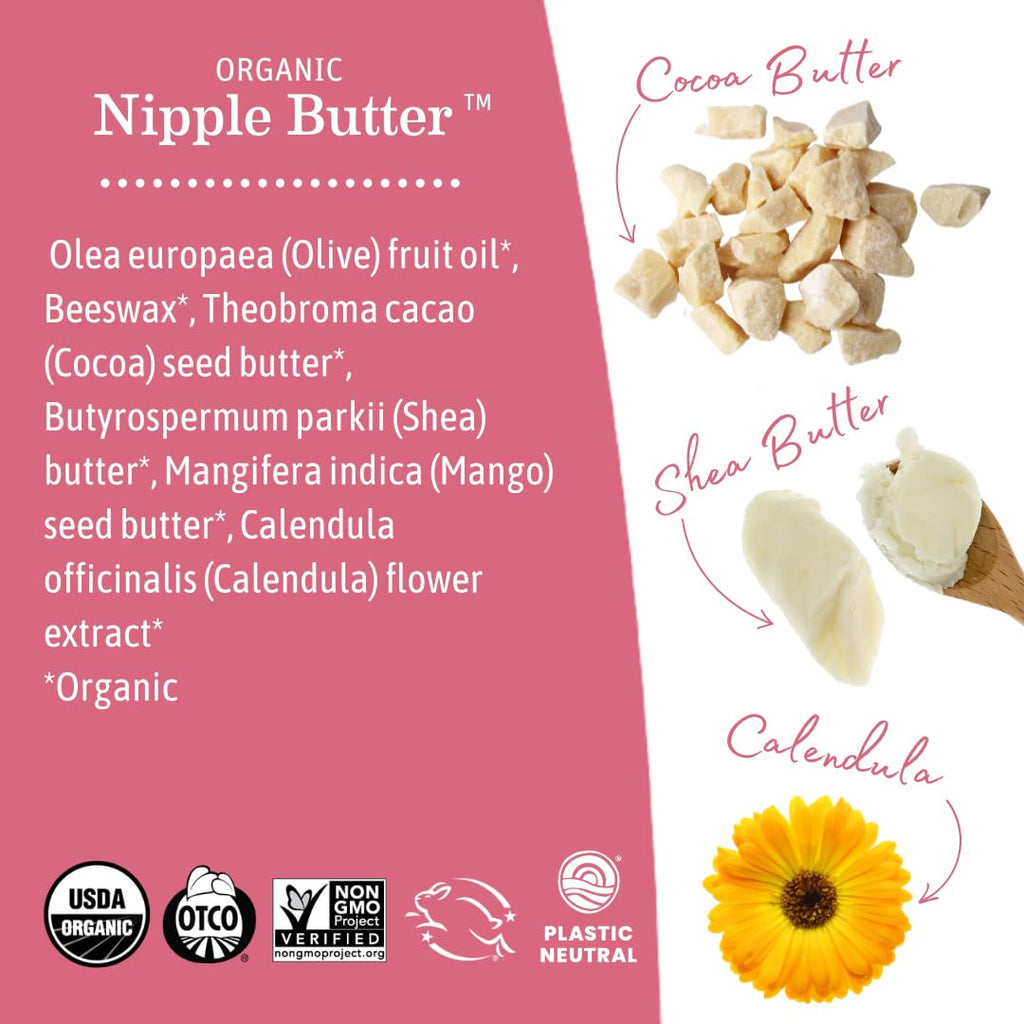 Earth Mama Organic Lanolin-Free Nipple Butter - 2 fl oz for Breastfeeding Moms