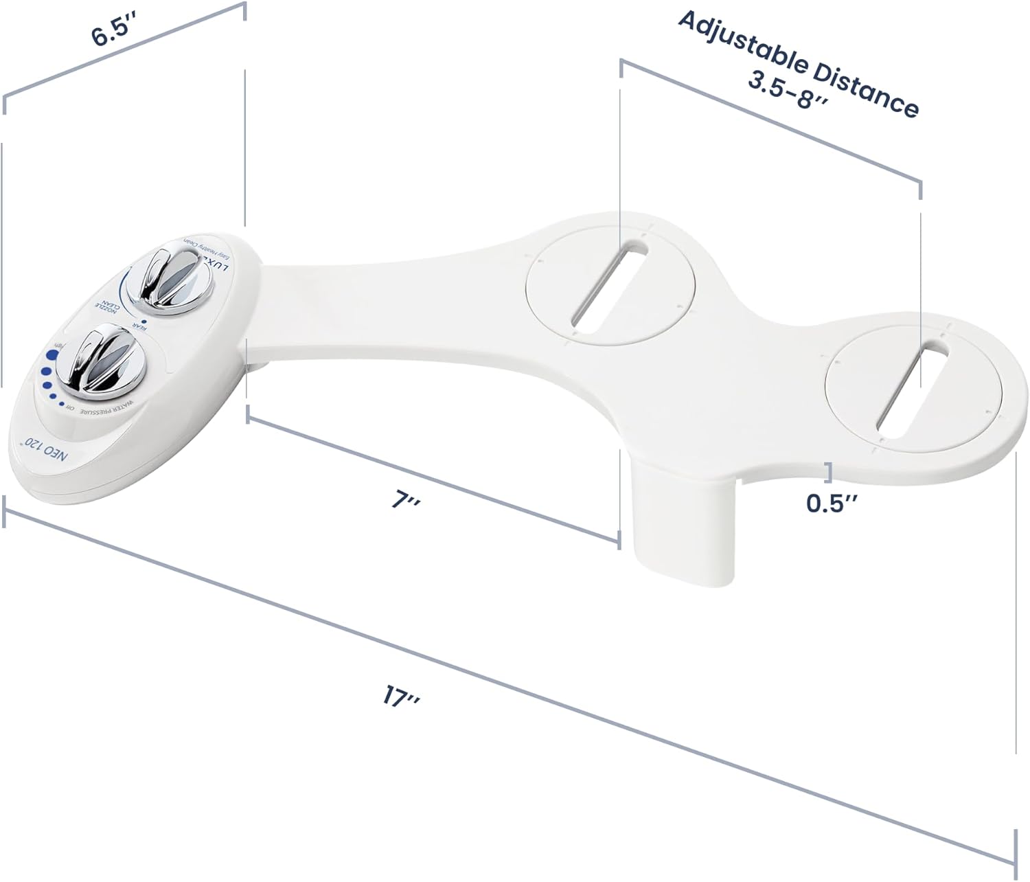 LUXE Bidet NEO 120 White - Self-Cleaning Non-Electric Toilet Seat Attachment