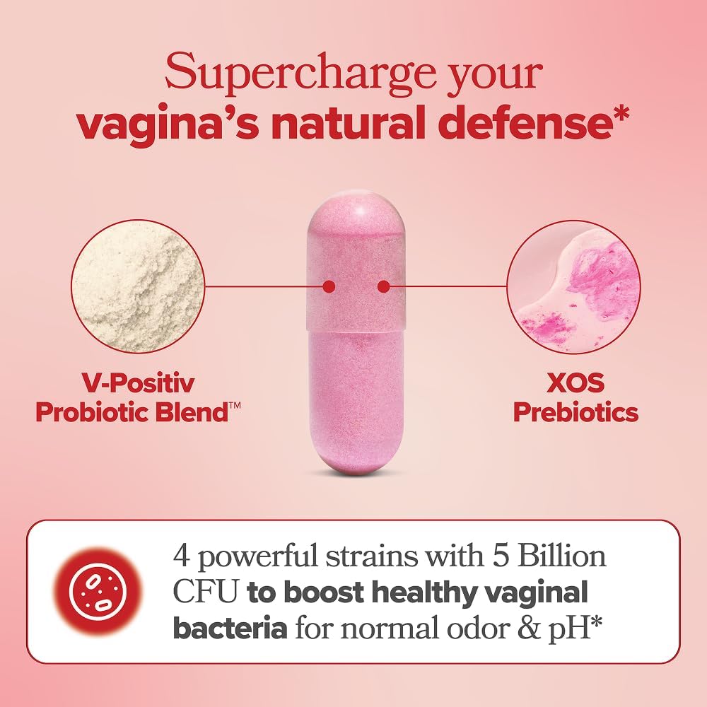 O Positiv URO Vaginal Probiotics for Women - pH Balance & Healthy Odor, 60 Capsules