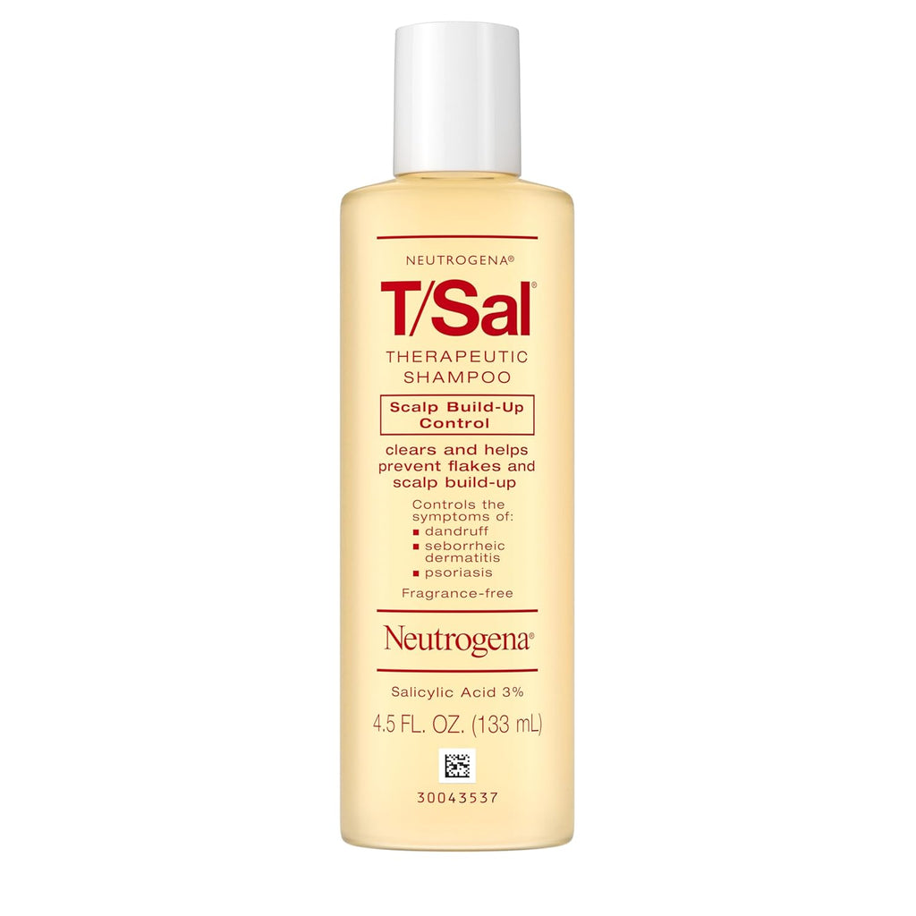 Neutrogena T/Sal Therapeutic Dandruff Shampoo - 3% Salicylic Acid for Psoriasis & Seborrheic Dermatitis, Fragrance Free, 4.5 fl oz