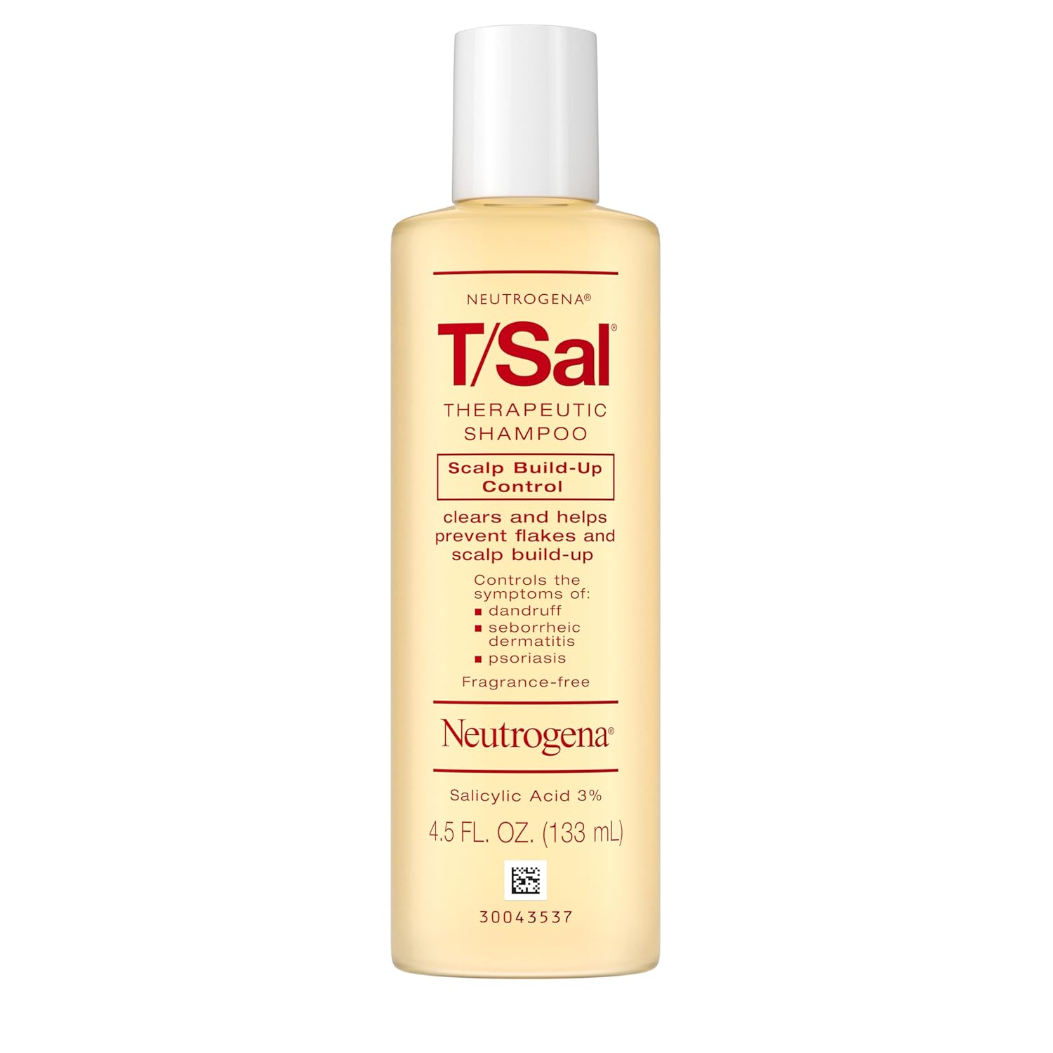 Neutrogena T/Sal Therapeutic Dandruff Shampoo - 3% Salicylic Acid for Psoriasis & Seborrheic Dermatitis, Fragrance Free, 4.5 fl oz