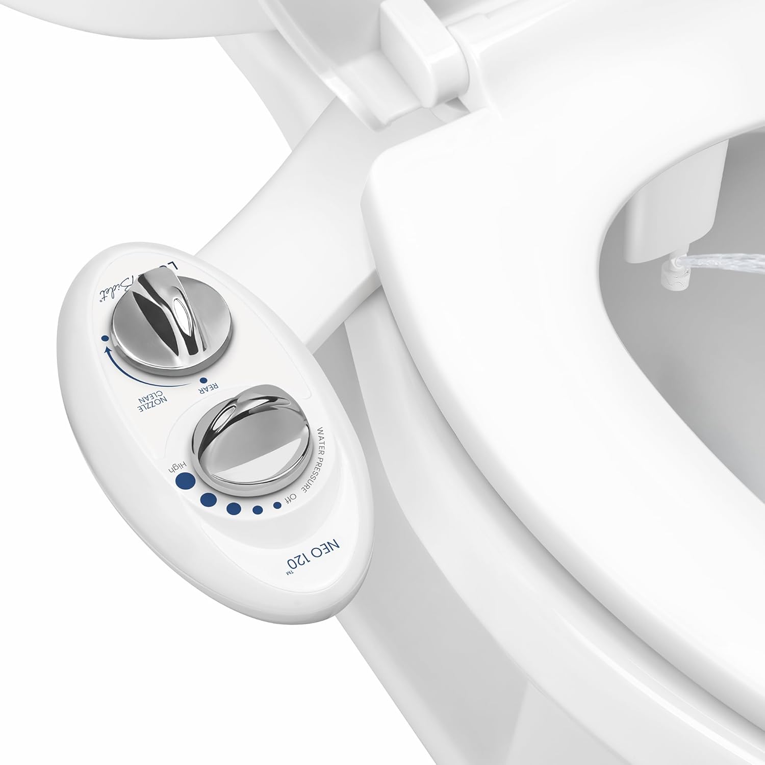 LUXE Bidet NEO 120 White - Self-Cleaning Non-Electric Toilet Seat Attachment