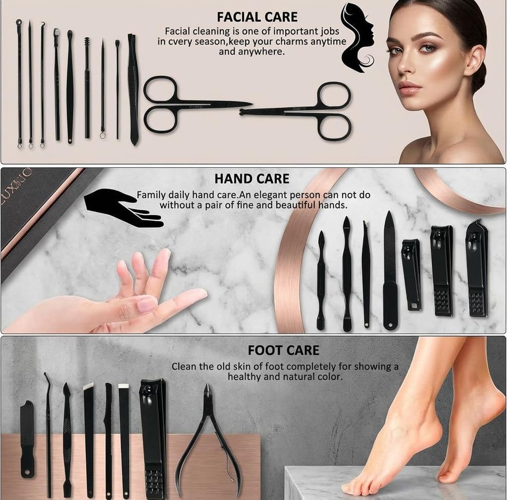 MINKINH Professional Manicure Set - 26-Piece Stainless Steel Kit for Men