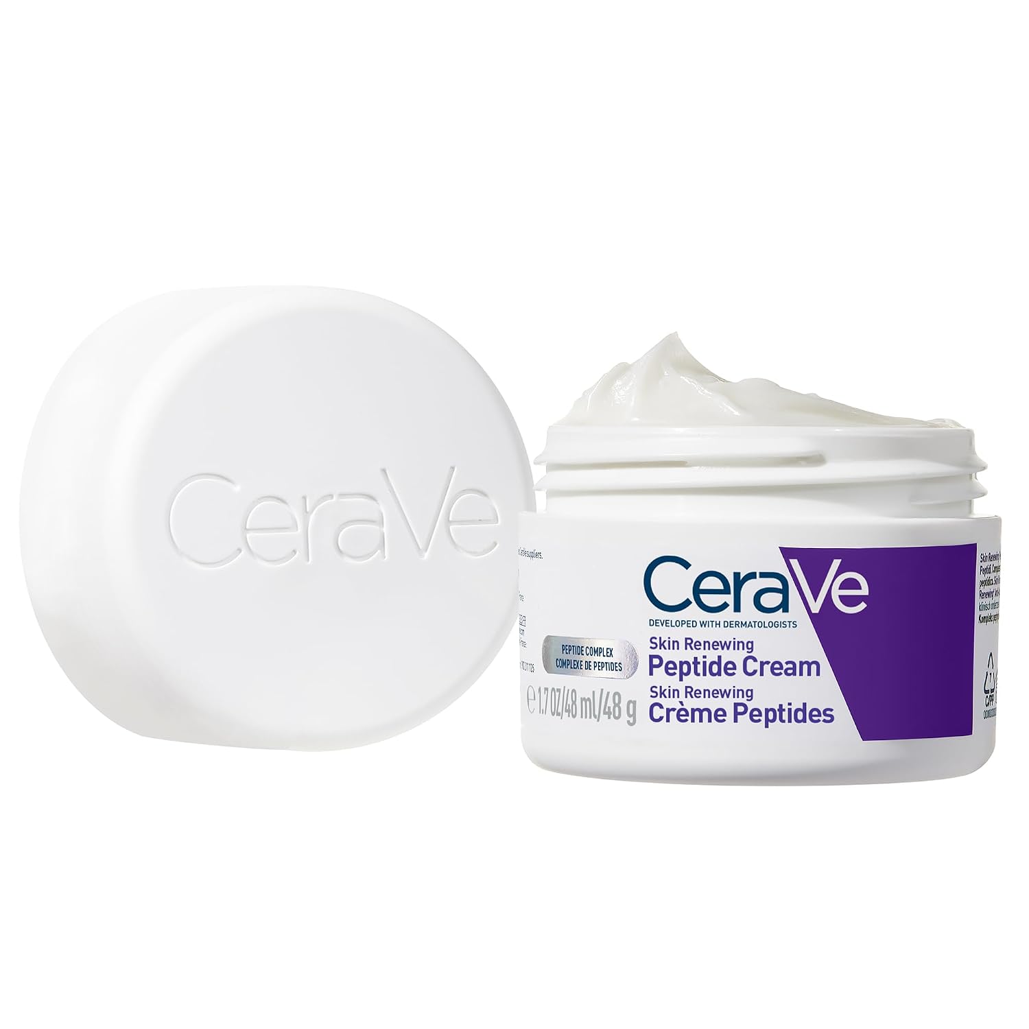 CeraVe Skin Renewing Night Cream - Niacinamide & Peptide Complex for Hydrating Dry Skin, 1.7 oz