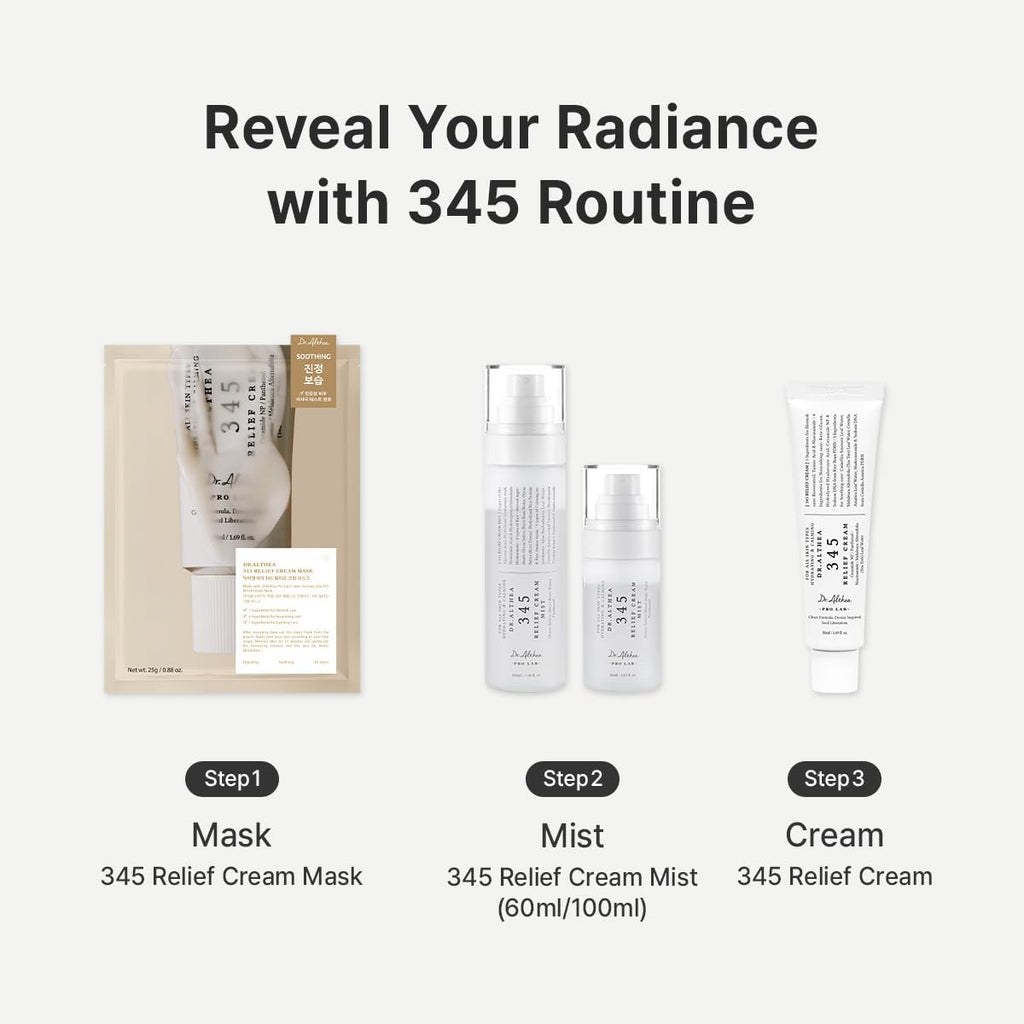 Dr.Althea 345 Relief Cream - Daily Face Moisturizer for Dry Skin & Blemishes with PDRN, Niacinamide, 1.69 Fl Oz