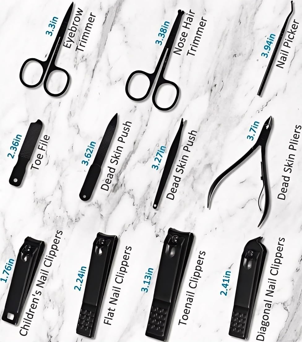 MINKINH Professional Manicure Set - 26-Piece Stainless Steel Kit for Men