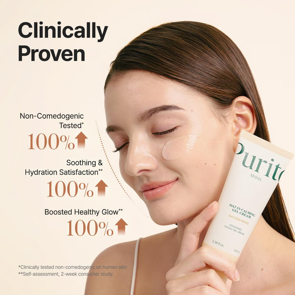 PURITO Oat Calming Gel Cream - Lightweight Moisturizer for Blemish Calm & Soothing Hydration (100mL)