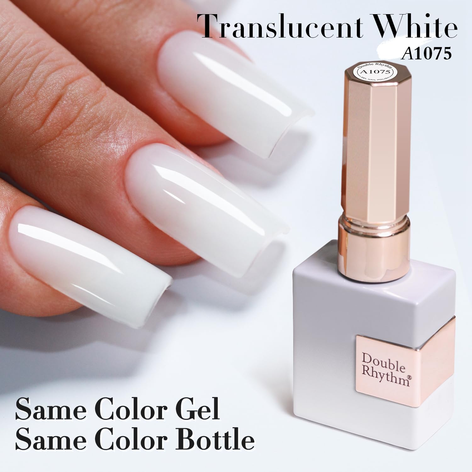 Double Rhythm Milky White Gel Polish - Same Bottle Formula for Long-Lasting Sheer Finish