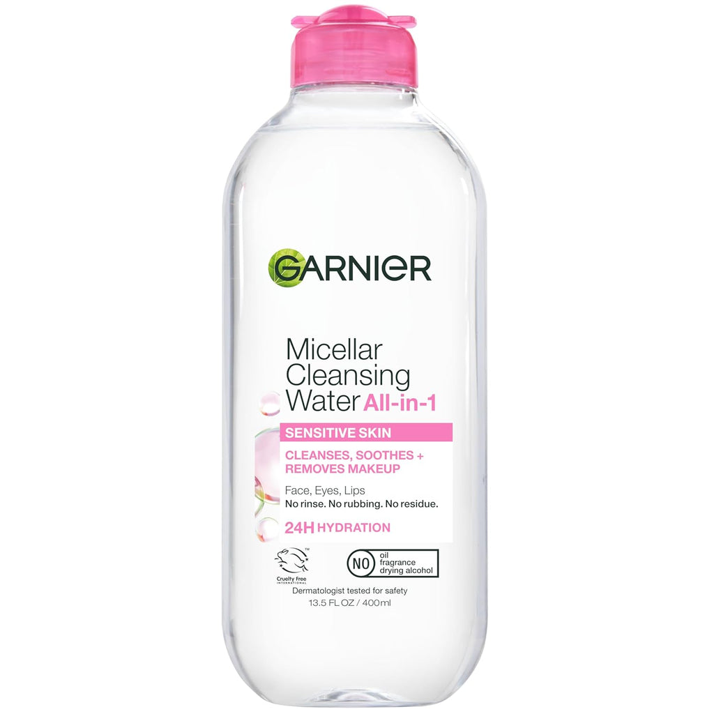 Garnier Micellar Cleansing Water for Sensitive Skin - All-in-1 Makeup Remover, 13.5 fl oz