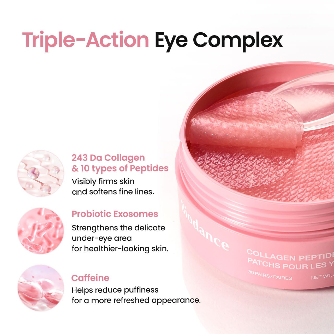 BIODANCE Collagen Peptide Eye Patches for Fine Lines & Smile Lines - 60 Count