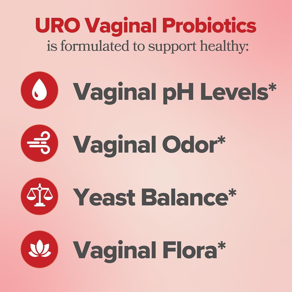 O Positiv URO Vaginal Probiotics for Women - pH Balance & Healthy Odor, 60 Capsules