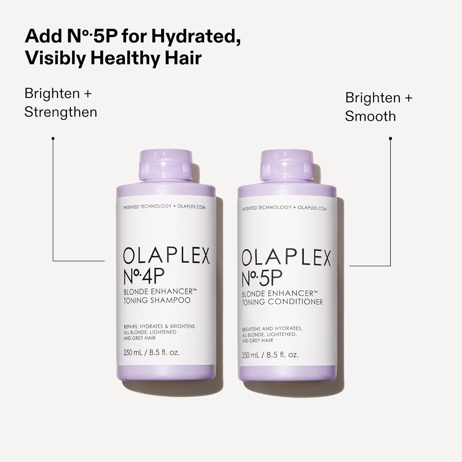 Olaplex Nº.4P Purple Toning Shampoo for Blonde Hair - Neutralizes Brassiness & Strengthens Damage, 250ml