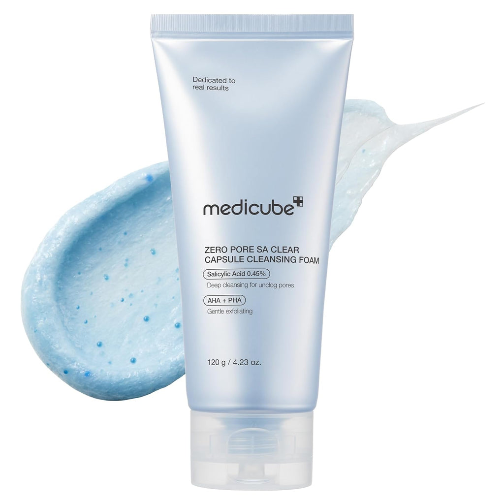 medicube Zero Pore Capsule Cleansing Foam - Daily Gentle Face Wash for Blackhead & Pore Care with AHA/BHA/PHA, 4.23 oz
