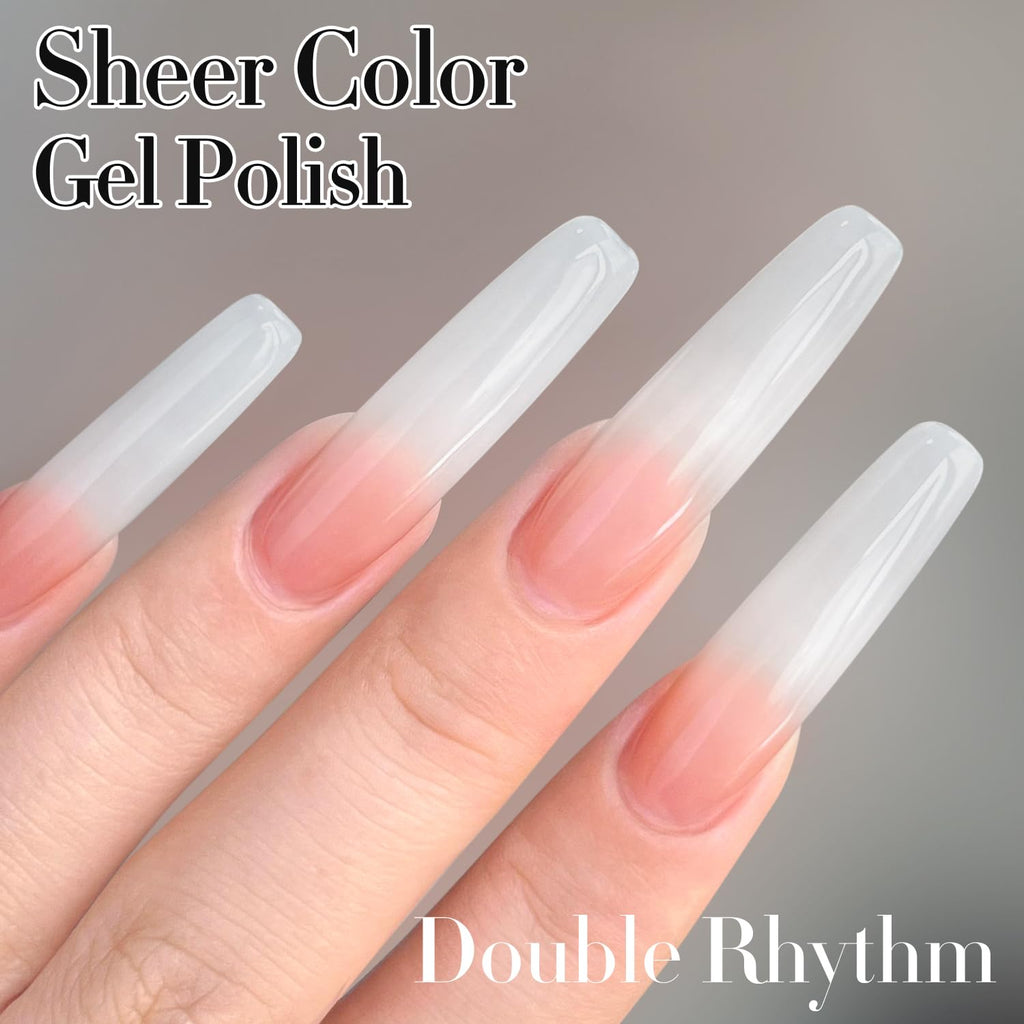 Double Rhythm Milky White Gel Polish - Same Bottle Formula for Long-Lasting Sheer Finish