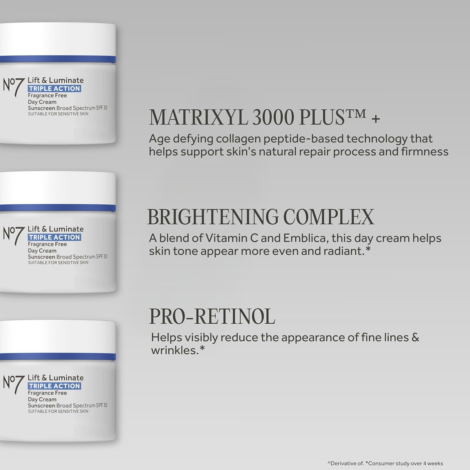 No7 Lift & Luminate Triple Action Face Cream - Anti-Aging Moisturizer with SPF 30 for Mature Skin