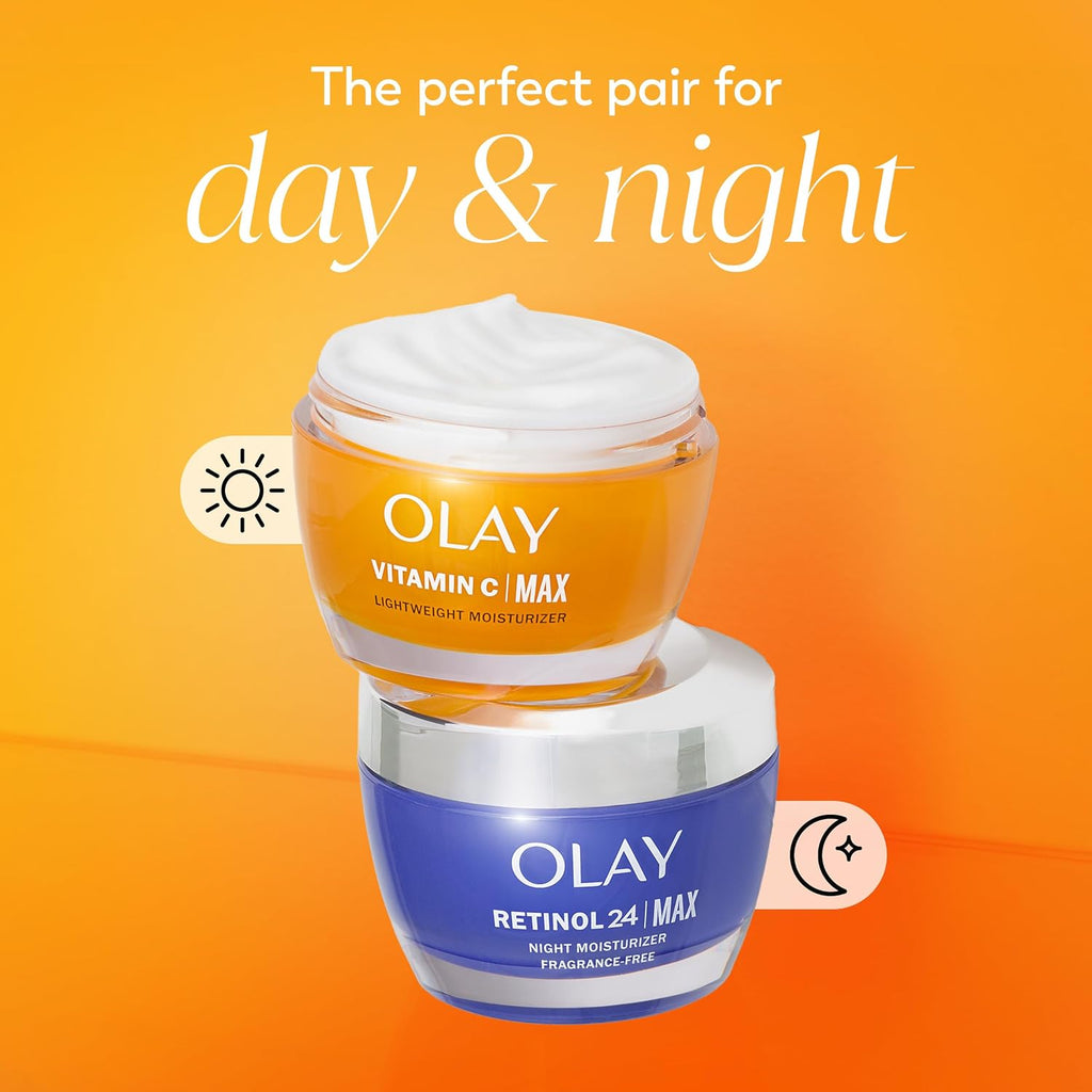 Olay Vitamin C MAX Brightening Face Moisturizer for Women - Hydrating Cream to Even Tone & Reduce Dark Spots, 1.7 Oz