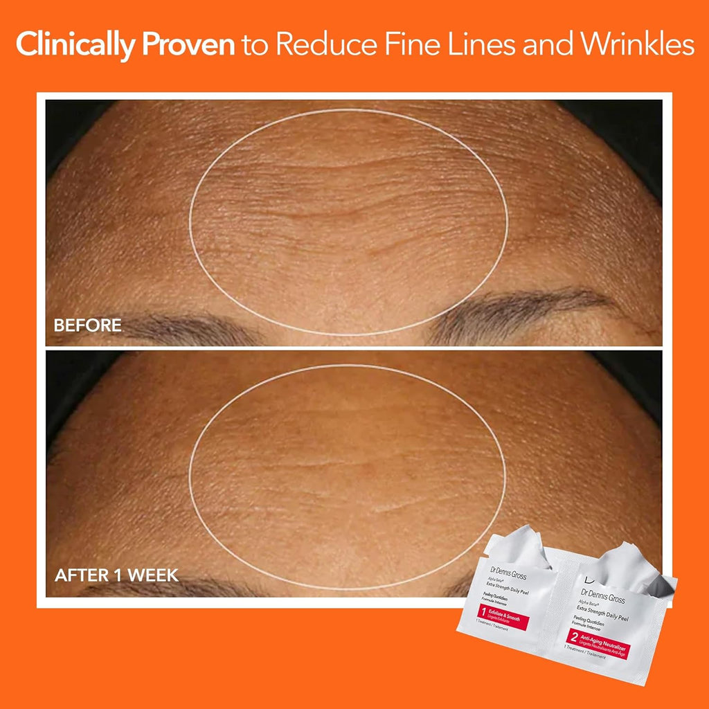 Dr. Dennis Gross Alpha Beta Extra Strength Daily Peel - 2-Step Exfoliating Pads for Anti-Aging & Smoother Skin, 60 Treatments