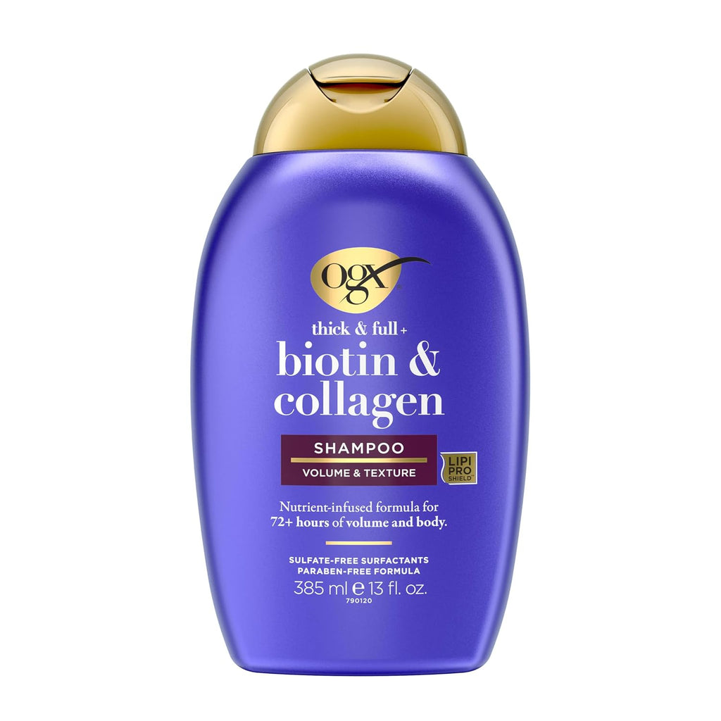 OGX Thick & Full + Biotin & Collagen Volumizing Shampoo - Sulfate-Free for Volume, 13 fl. oz