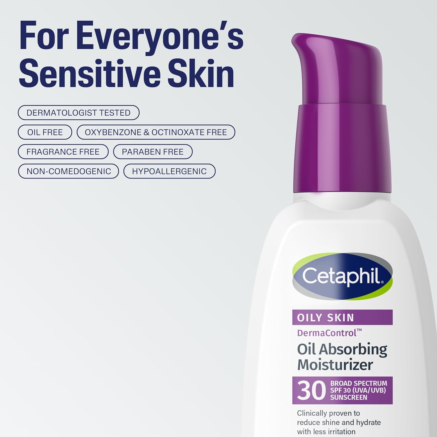 Cetaphil DermaControl Oil-Absorbing Moisturizer with SPF 30 for Oily Skin, 4 fl oz