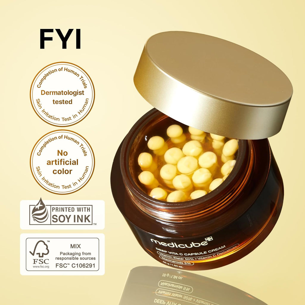 Medicube Deep Vitamin C Liposome Face Cream for Radiance & Firm Skin | Hydrating Gel Texture, 1.94 oz