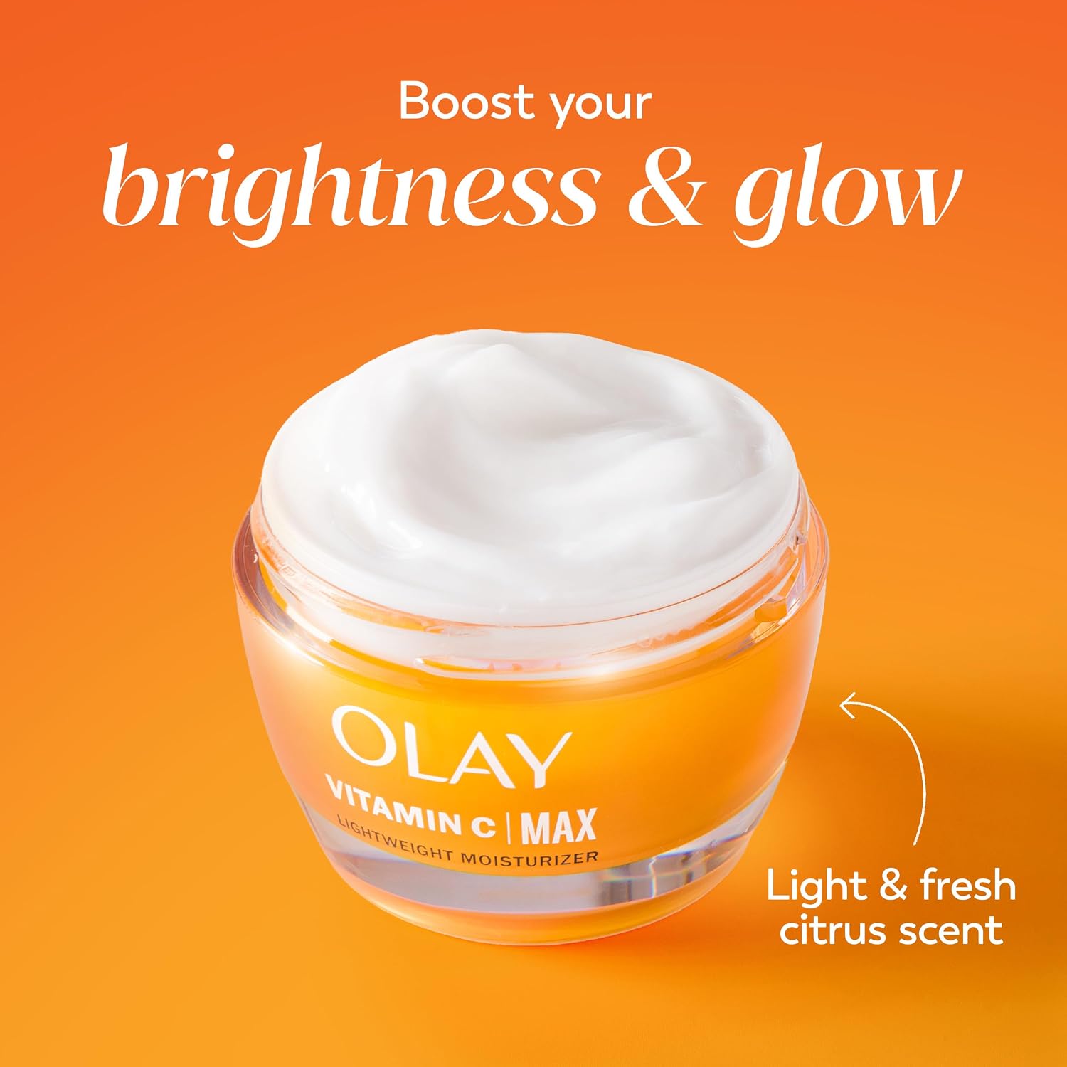 Olay Vitamin C MAX Brightening Face Moisturizer for Women - Hydrating Cream to Even Tone & Reduce Dark Spots, 1.7 Oz