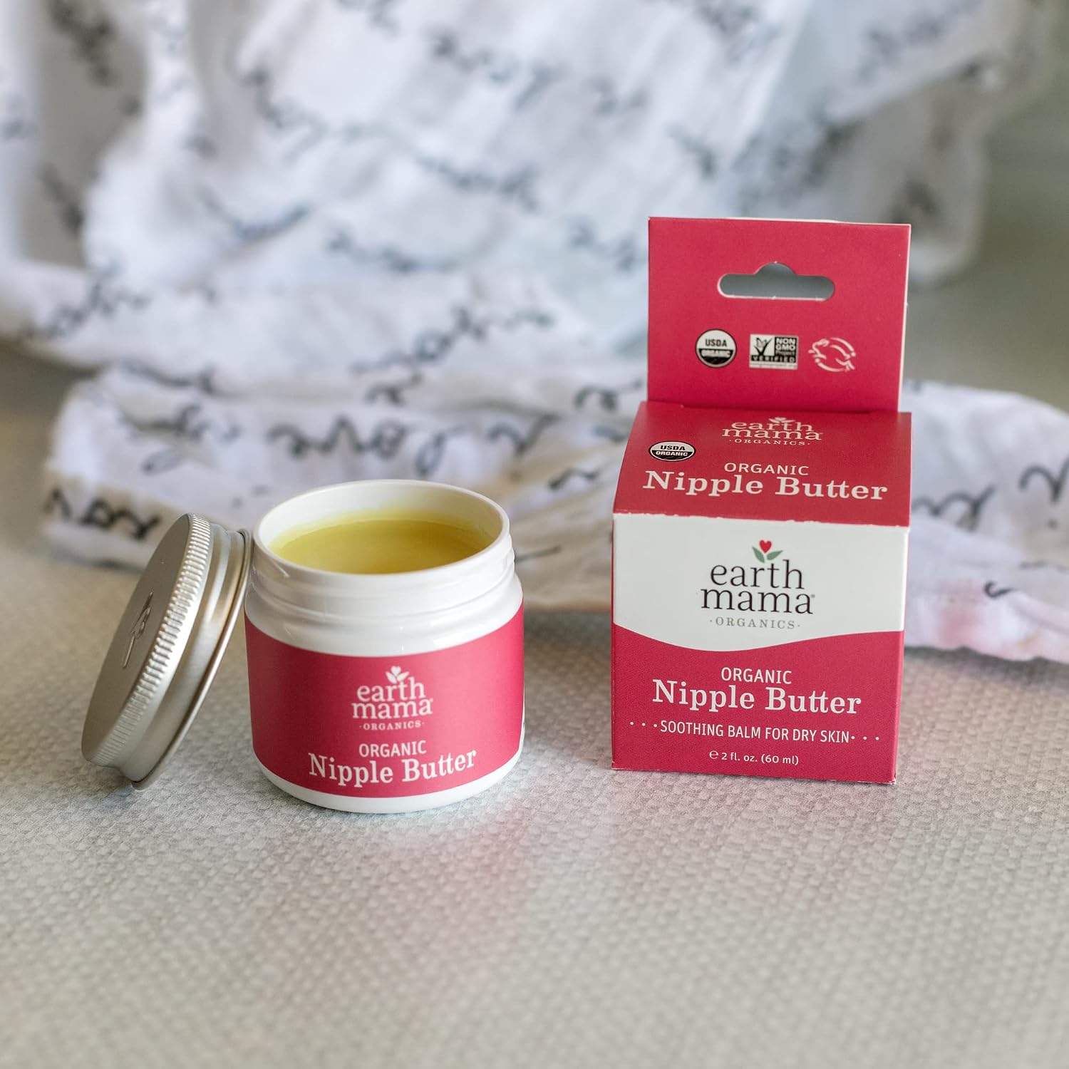 Earth Mama Organic Lanolin-Free Nipple Butter - 2 fl oz for Breastfeeding Moms