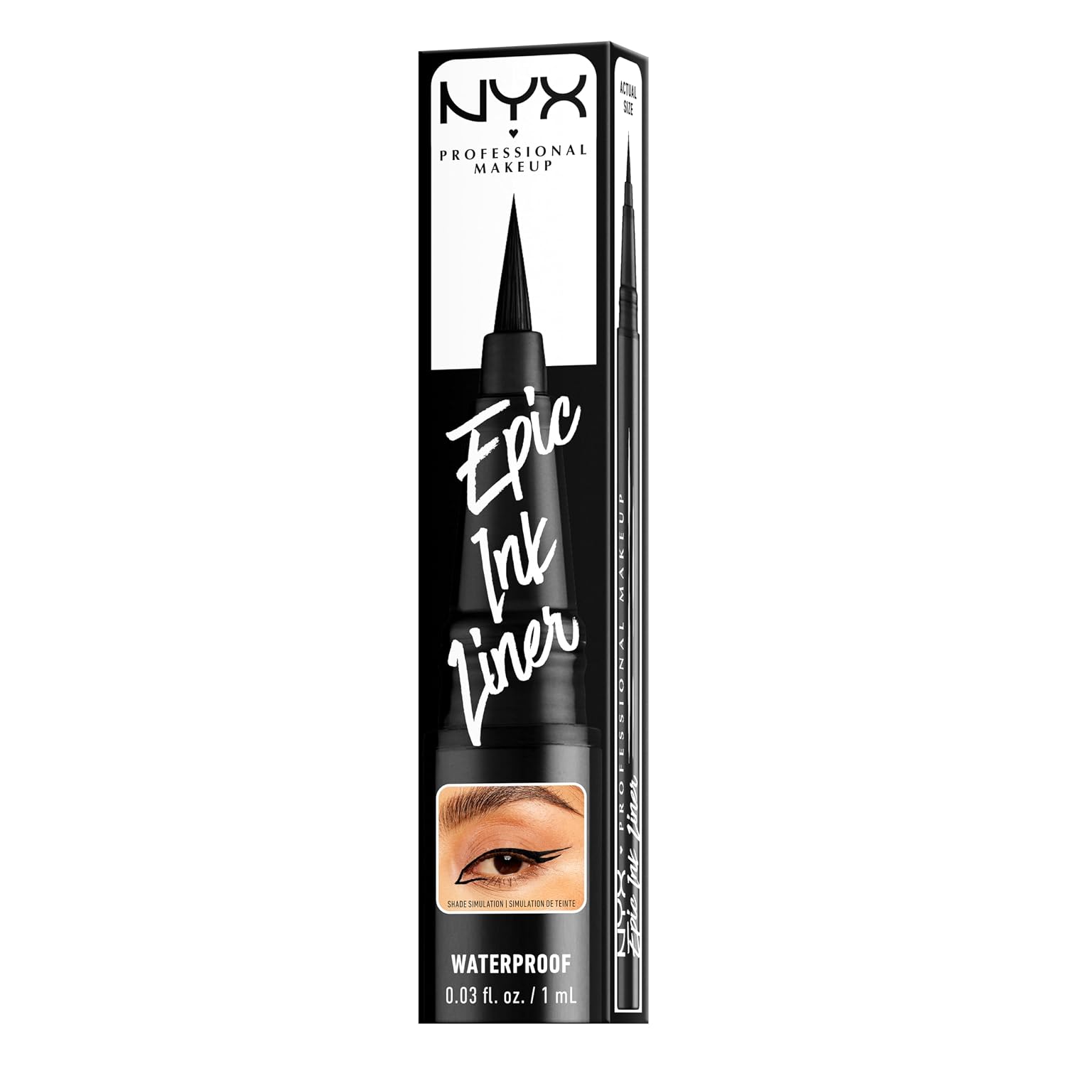 NYX Professional Makeup Epic Ink Waterproof Liquid Eyeliner - Matte Black, Cruelty-Free