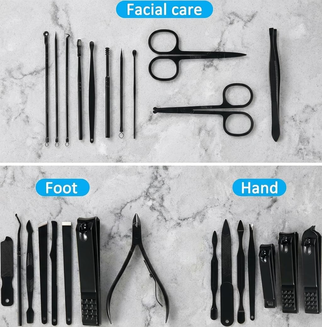 MINKINH Professional Manicure Set - 26-Piece Stainless Steel Kit for Men