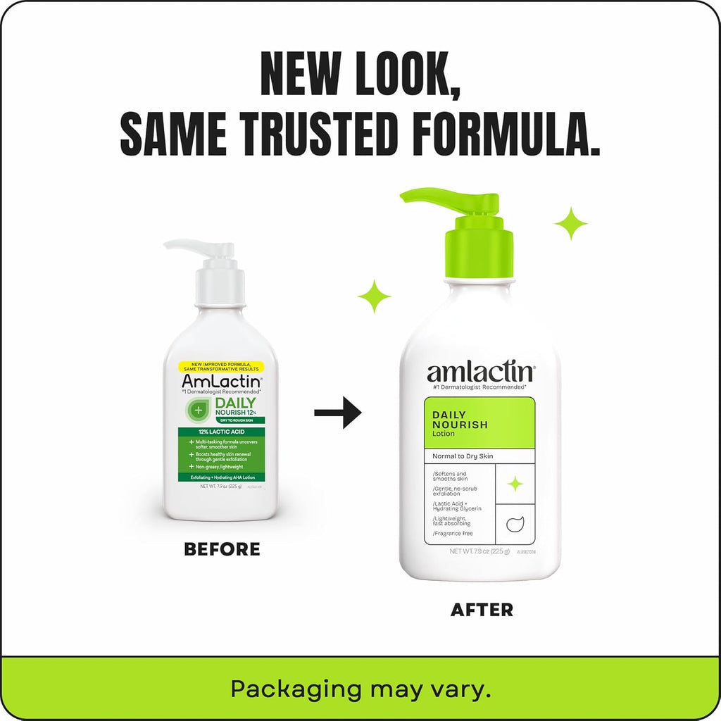 AmLactin Daily Nourish Lotion: 12% Lactic Acid Moisturizer for Dry Skin