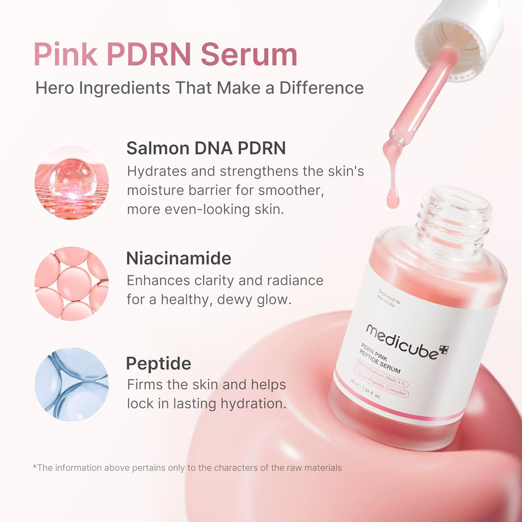 Medicube Pink Peptide Serum with Salmon DNA for Even Tone & Hydration
