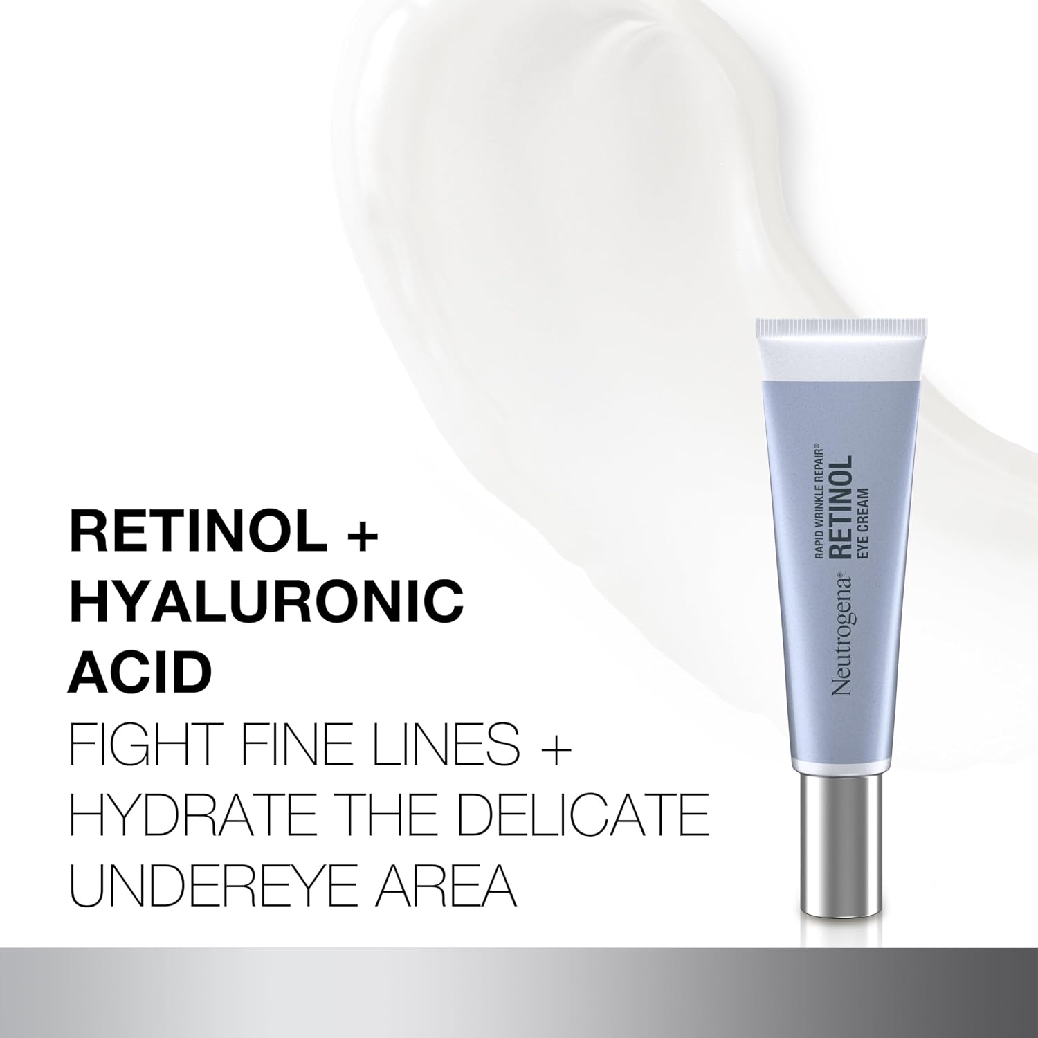 Neutrogena Rapid Wrinkle Repair Retinol Eye Cream for Dark Circles - Fragrance-Free Anti-Aging Eye Moisturizer with Hyaluronic Acid, 0.5 fl oz