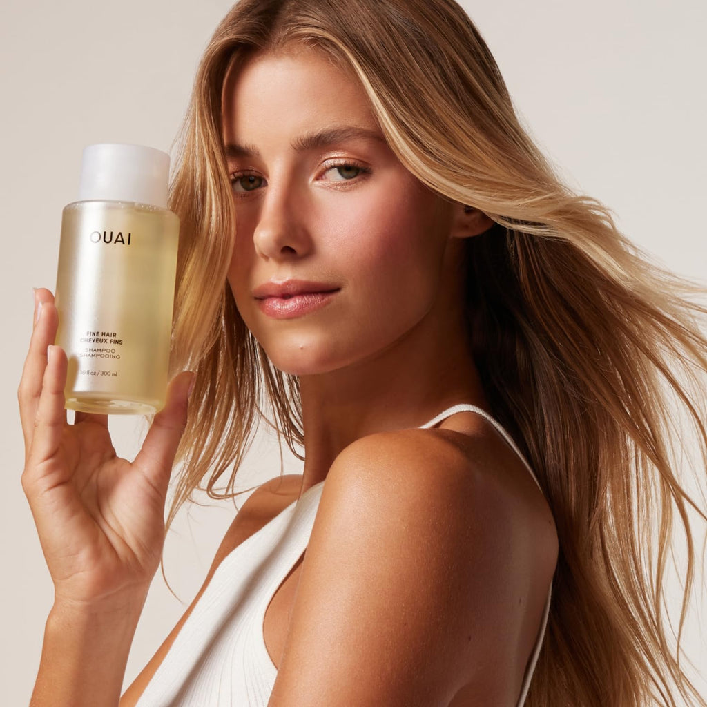 OUAI Fine Hair Volumizing Shampoo - Biotin Thickening for Flat Hair with Chia Seed Oil & Keratin, 10 Oz